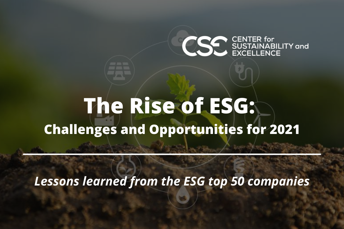 The Rise of ESG:  Challenges and Opportunities for 2021