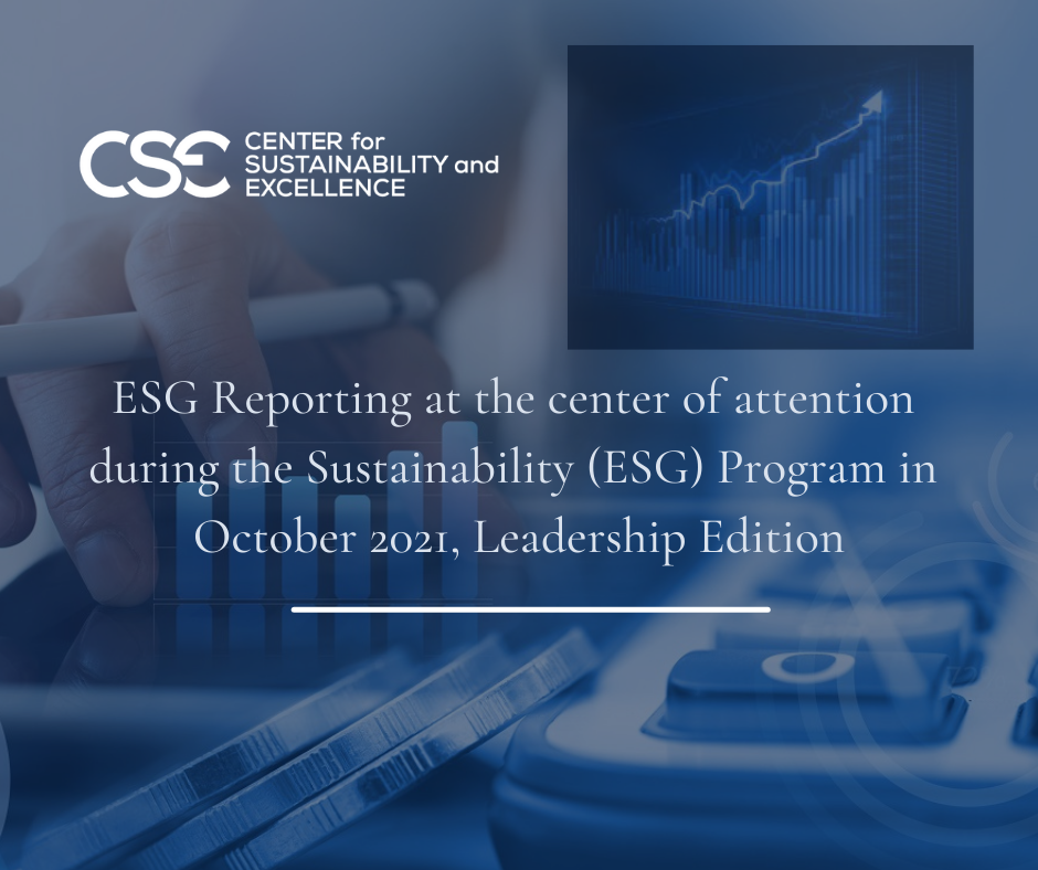 ESG Reporting at the center of attention during the Digital Certified Sustainability ESG Practitioner Program in October 2021, Leadership Edition