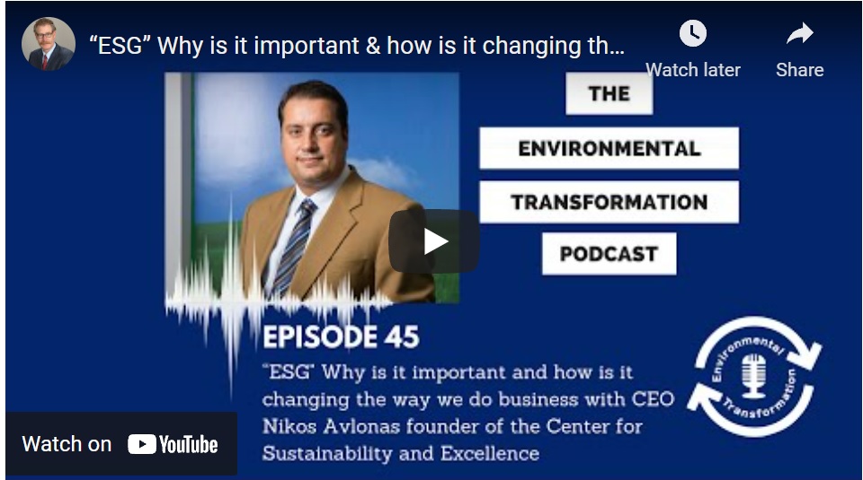 Nikos Avlonas discusses ESG at the Environmental Transformation Podcast