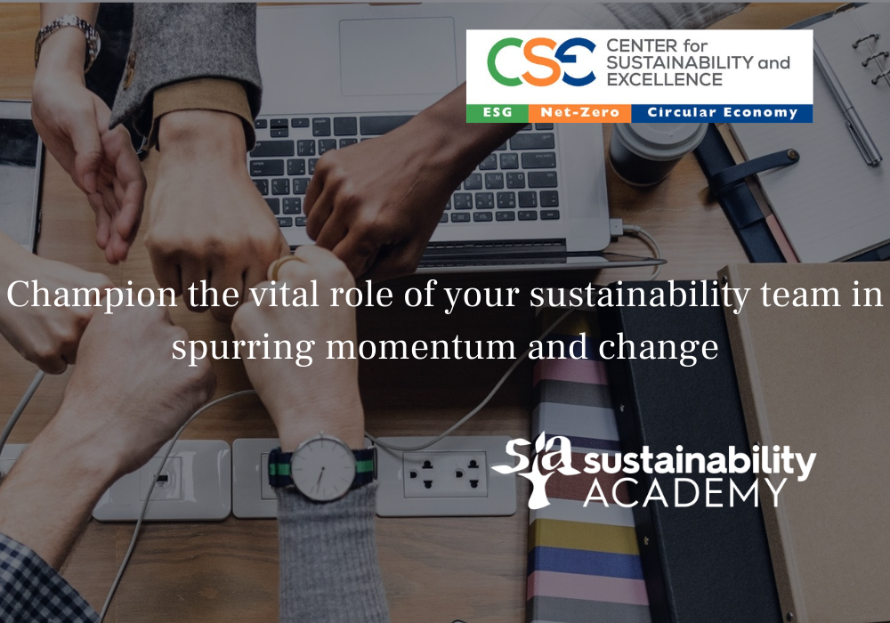 Champion the vital role of your sustainability team in spurring momentum and change