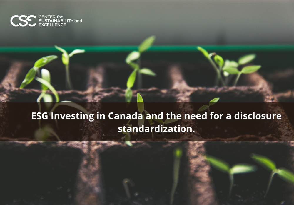 ESG Investing in Canada and the need for a disclosure standardization