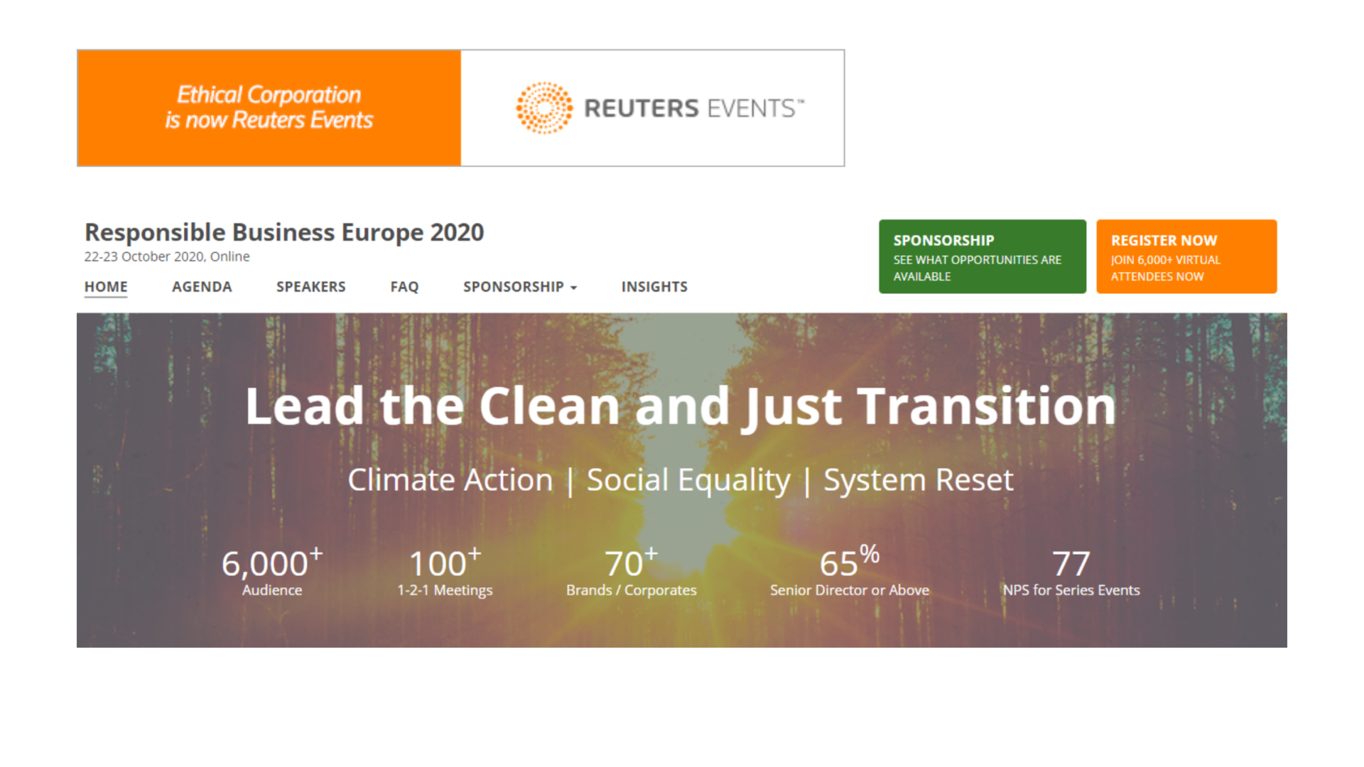 Reuters Events lance "The Responsible Business Europe 2020" (L'entreprise responsable en Europe 2020)