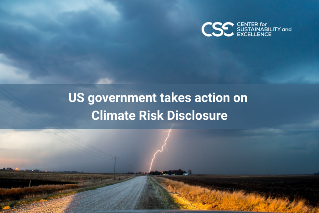 US government takes action on Climate Risk Disclosure