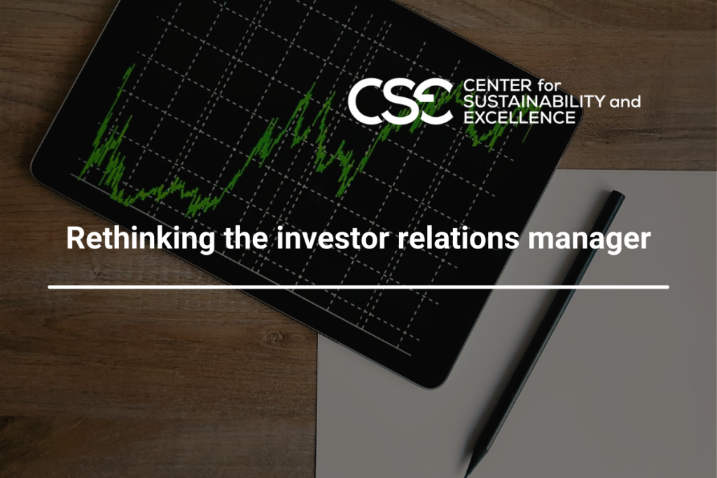 Rethinking the investor relations manager, ESG impact on corporate ratings is growing