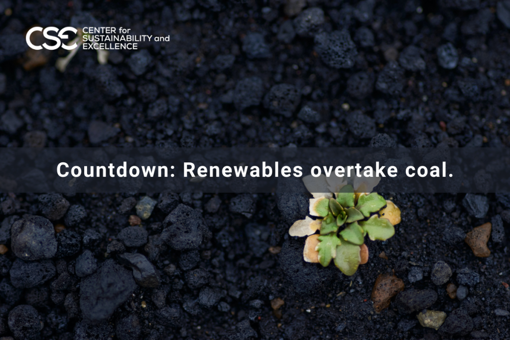 Five years countdown for renewables to overtake coal.