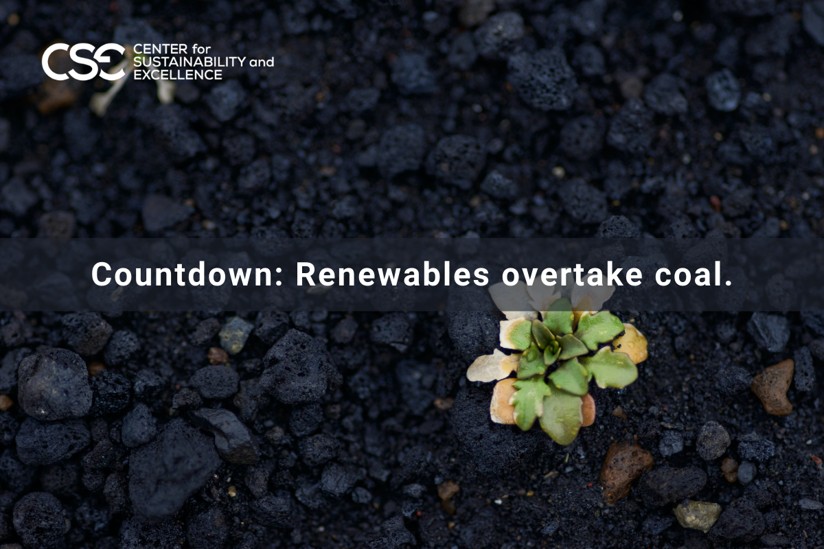 Compte à rebours de cinq ans pour que les énergies renouvelables dépassent le charbon.