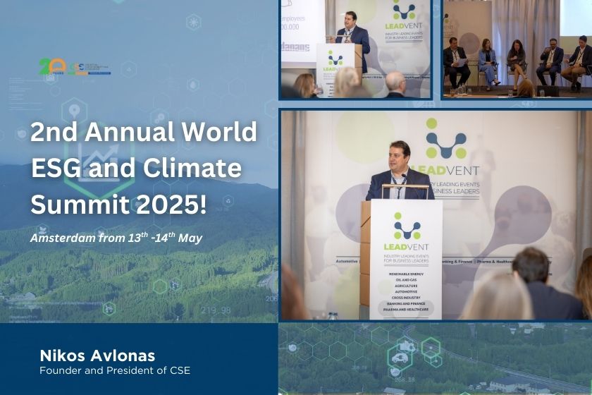 CSE President Headlines the 2nd Annual World ESG and Climate Summit 2025 with Groundbreaking Insights on CSRD and Sustainability Reporting